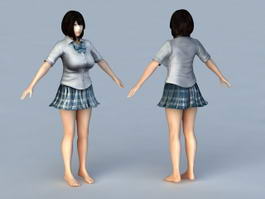 Japanese Girlfriend 3d model preview