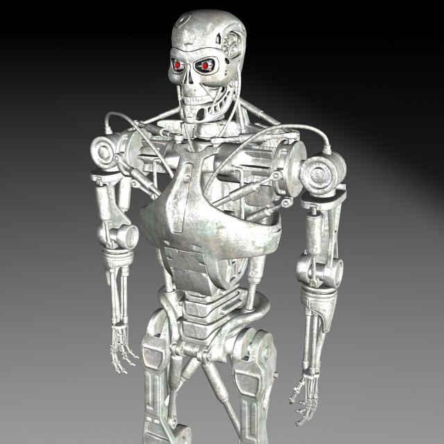 T-800 Endoskeleton Full Body 3d rendering