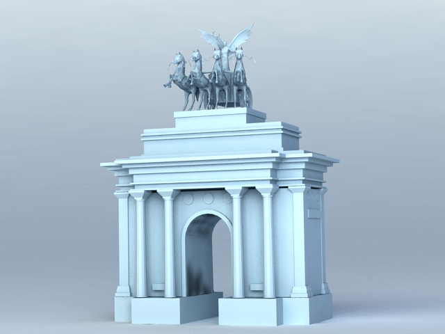 Wellington Arch London 3d rendering