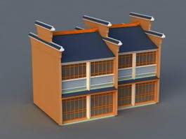 Terraced House 3d model preview