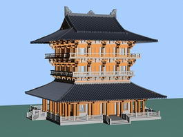 Chinese Pagoda Building 3d model preview