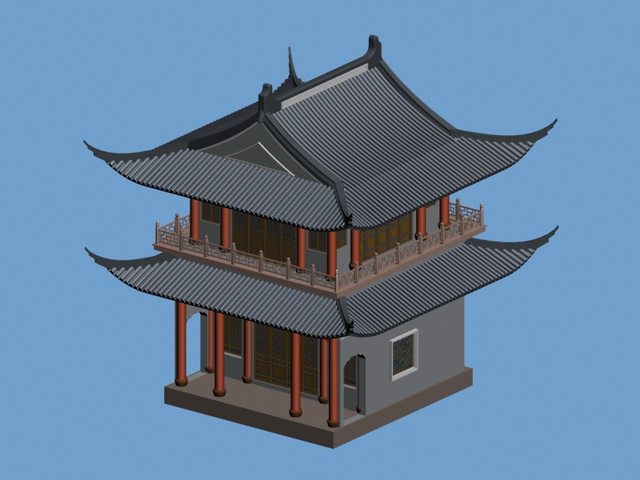 Traditional Korean Architecture 3d rendering