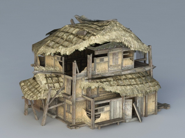 Damaged House 3d rendering