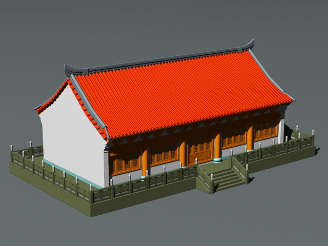 Ancient Asian Architecture 3d rendering