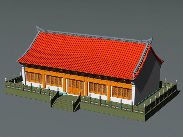 Ancient Asian Architecture 3d rendering