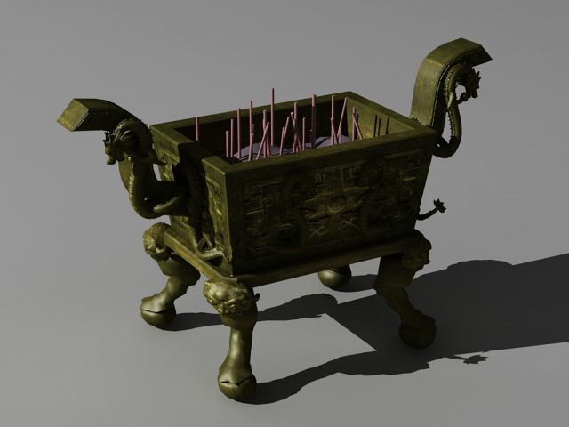 Bronze Ding Vessel 3d rendering