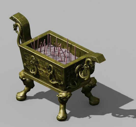 Bronze Ding Vessel 3d rendering