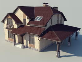 Country Home Design 3d model preview