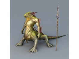 Lizard Man Warrior 3d model preview
