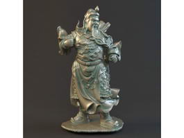 Bronze Statue of Guan Yu 3d model preview