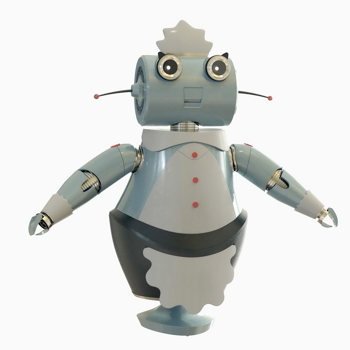 Future Robot Servant 3d rendering