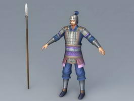 Medieval Chinese Infantry 3d model preview