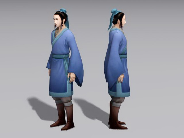 Ancient Chinese Servant 3d rendering