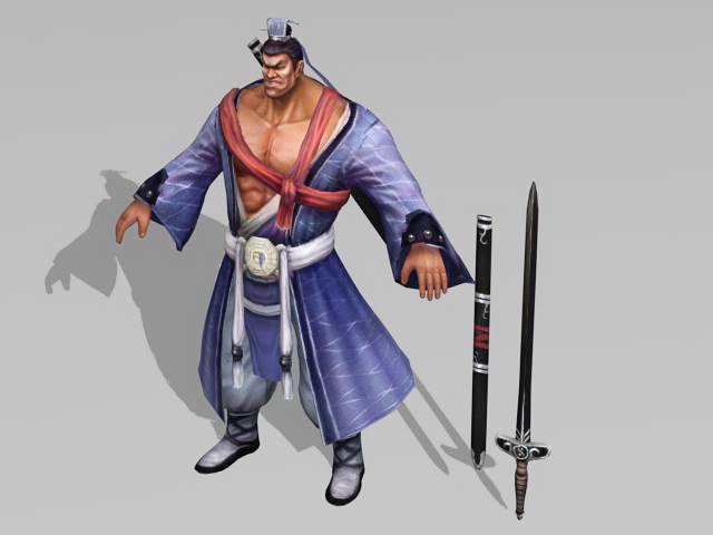 Male Swordsman 3d rendering