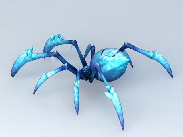 Ice Spider 3d rendering