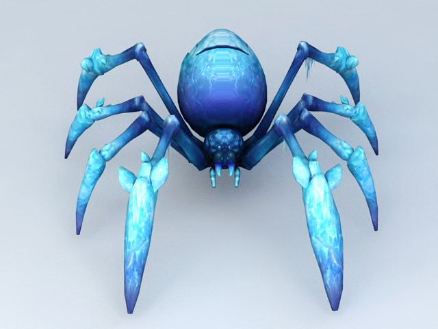 Ice Spider 3d rendering