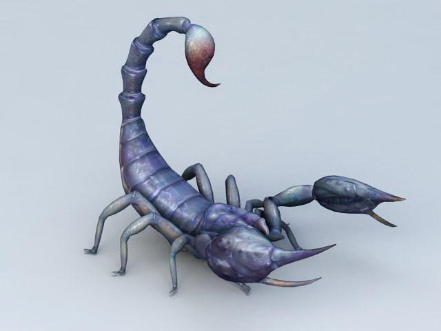 Blue Scorpion 3d rendering