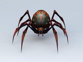 Black and Red Spider 3d model preview