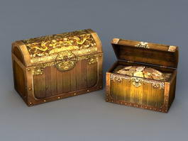Gold Treasure Chest 3d preview