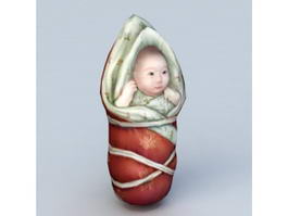 Swaddled Baby 3d model preview