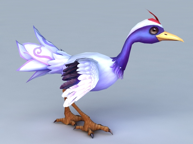 Cartoon Crane Bird 3d model - CadNav