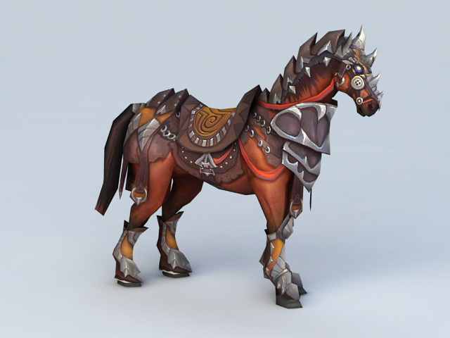 Medieval War Horse 3d model Autodesk FBX files free 