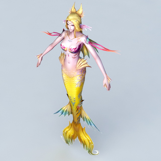 Siren Mermaid 3d rendering