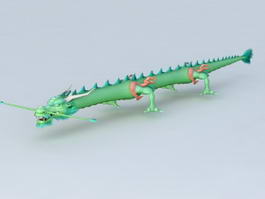 Green Chinese Dragon 3d model preview