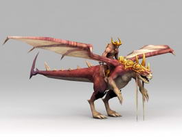 Warrior Riding Dragon 3d model preview