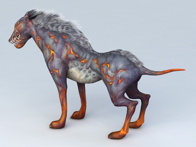 Anime Hell Hound Dog 3d rendering