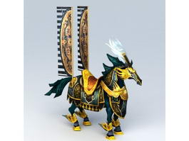 Anime War Horse 3d model preview