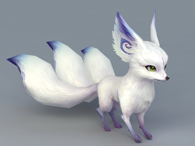 White Fox Spirit Animal 3d model - CadNav