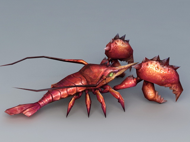 Lobster Monster 3d rendering