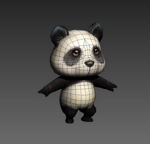 Cartoon Anime Panda 3d model - CadNav
