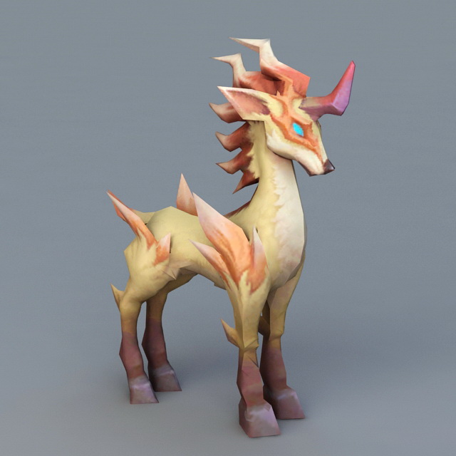 Anime Unicorn Animal 3d rendering