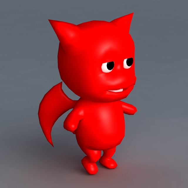 Animated Little Devil 3d rendering
