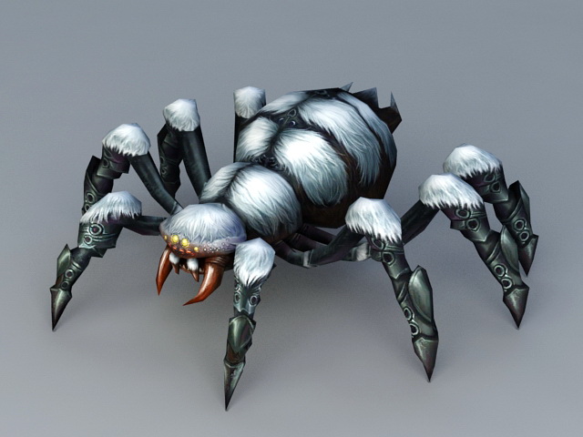 Snow Spider 3d rendering