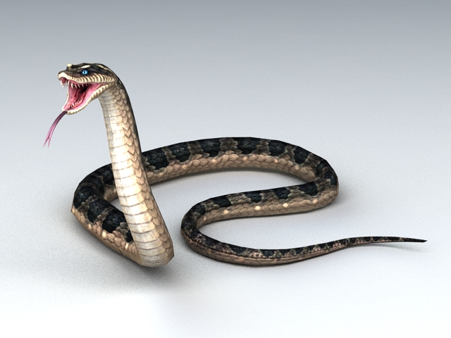 Grass Snake 3D model - Baixar Animais no