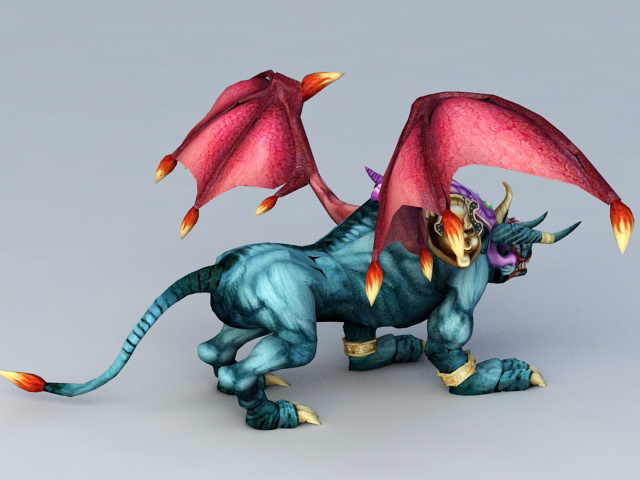 Half Lion Dragon 3d rendering