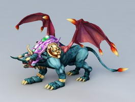Half Lion Dragon 3d model preview