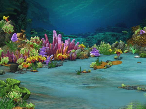 Underwater Ocean Scene 3d rendering