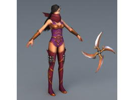 Ninja Girl 3d model preview