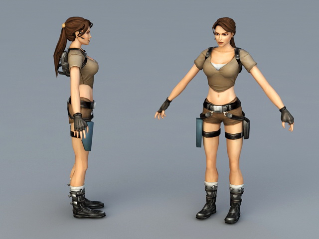 Lara Croft 3d rendering