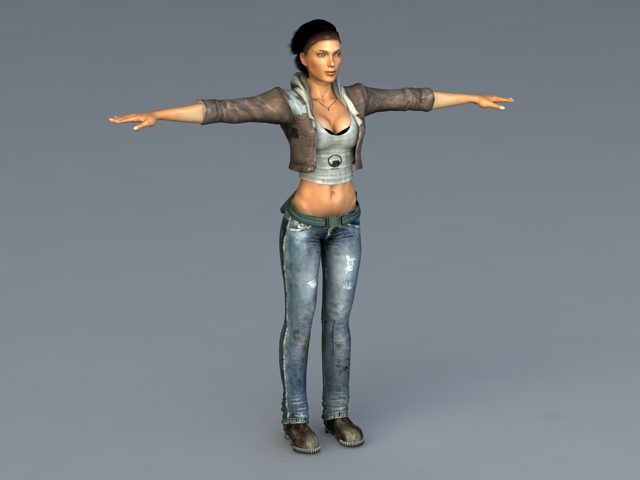 Alyx Vance Half-Life Character 3d model 3ds Max files free download -  modeling 37039 on CadNav