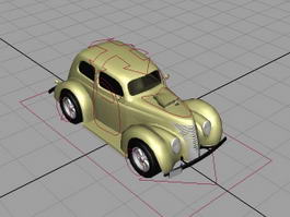 Yellow Car Rigged 3d model preview