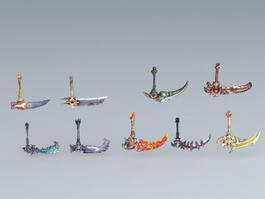 Anime Scythe Weapons 3d preview