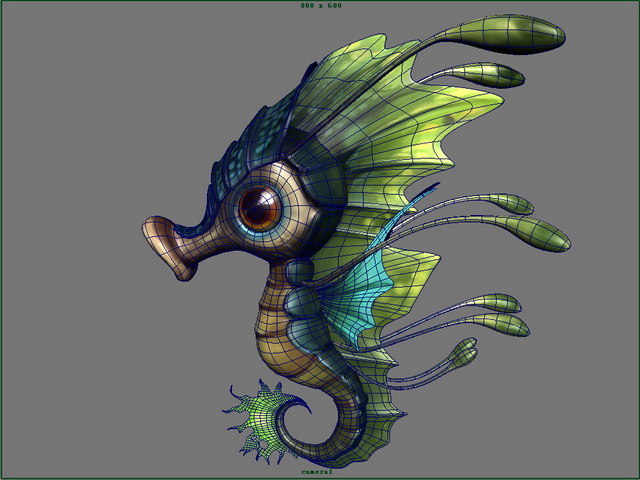 Cute Seahorse 3d rendering