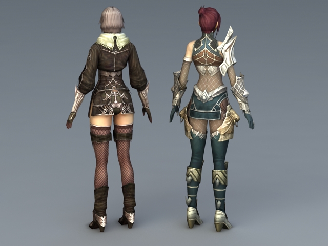 Female Magic Warrior 3d rendering