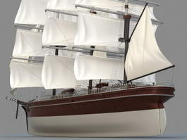 Historic Sailing Ship 3d model preview