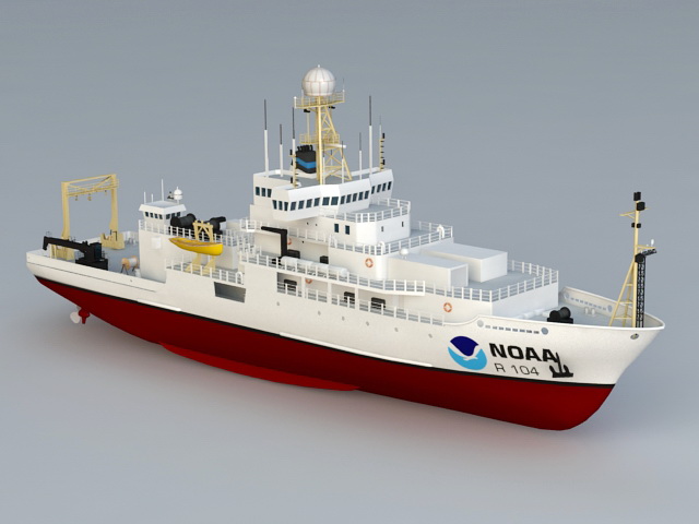 NOAA Ocean Research Ship 3d rendering